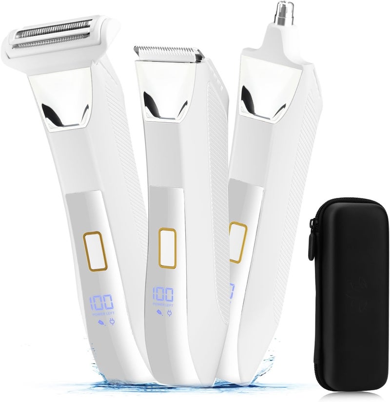 Suttik Manscape Body and Ball Trimmer for Men, 3-in-1 Pubic Groin & Nose Hair Trimmer, Ball Shaver & Body Groomer, Wet/Dry Electric Razors for Smooth Shaving, IPX7 Waterproof with Travel Case - Image 1